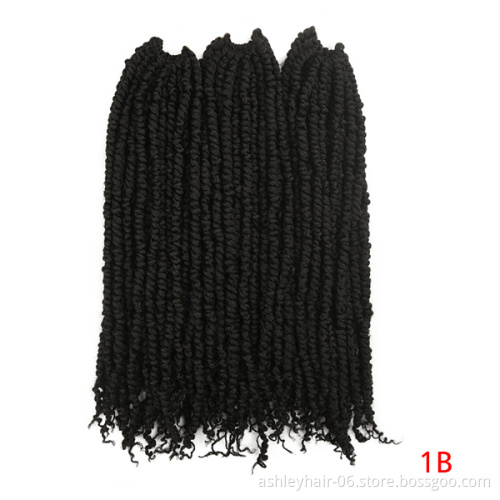 OEM 18 Inch Pre-looped Fluffy Spring Passion Crochet Synthetic Hair Bomb Twist